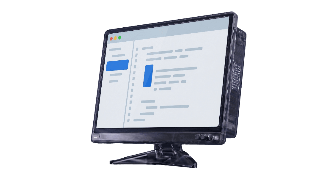 Monitor mostrando fachada pulida