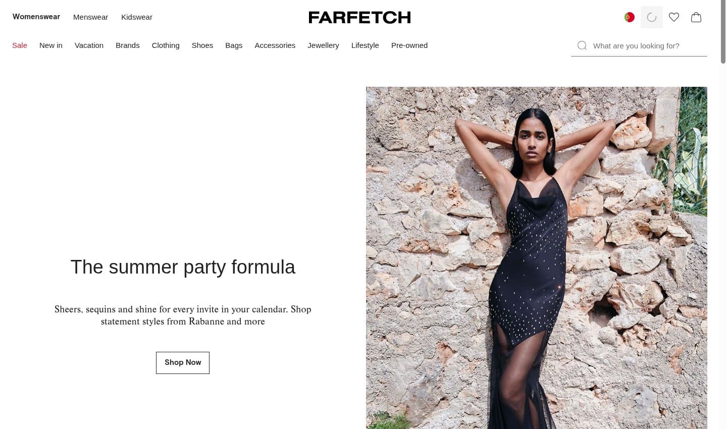 Captura de una tienda online con catálogo de productos